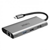 WIWU Alpha 11 in 1  (A11312H)  (USB-C to HDMI+VGA+3xUSB3.0+USB-C+RJ45+MicroSD+3.5mm Headphone) Space Gray