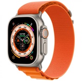 Apple Watch Ultra GPS + Cellular 49mm Titanium Case with Orange Alpine Loop - Large (MQEV3/MQFM3)