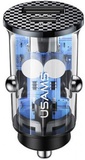 USAMS C25 42.5W USB 22.5W+PD 20W Mini Fast Car Charger Transparent Black (CC127CC01)