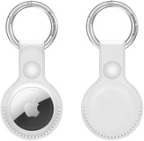 Apple AirTag Leather Key Ring White
