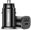Baseus USB Car Charger USB 3.0 + USB-C 30W Black (CCALL-YS01)