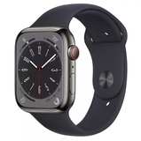 Apple Watch Series 8 GPS + Cellular 45mm Graphite Stainless Steel Case With Midnight Sport Band (MNKU3)
