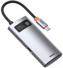 Baseus Metal Gleam Series 4-in-1 Multifunctional Type-C HUB Docking Station (2xUSB3.0 + 4KHD + Type-C) Gray (CAHUB-CY0G)