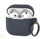 AhaStyle Colorful Silicone Case for Airpods 4 Midnight Blue