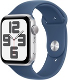Apple Watch SE 2 GPS 44mm Silver Aluminium Case w. Denim Sport Band - S/M (MXEQ3)
