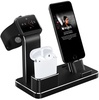 Simple Case Charging Dock Station for Apple Watch+iPhone+AirPods Black