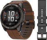 Garmin Fenix 8 Pro 51 mm AMOLED Carbon Gray DLC Titanium with Chestnut Leather Band (010-03199-40)