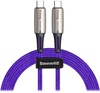 Baseus Water Drop-shaped Lamp Type-C PD2.0 60W Flash Charge Data Cable 20V 3A 1m Purple (CATSD-J05)