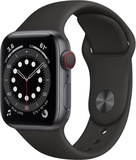 Apple Watch Series 6 GPS + Cellular 40mm Space Gray Aluminum Case with Black Sport Band (M02Q3)