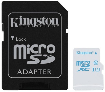 Kingston 64 GB microSDXC class 10 UHS-I U3 + SD Adapter SDCAC/64GB