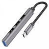 Hoco HB26 4 in 1 (Type-C to 1хUSB3.0 + 3хUSB2.0) Space Grey