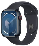 Apple Watch Series 9 GPS + Cellular 45mm Midnight Aluminum Case With Midnight Sport Band - M/L (MRMD3)