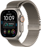 Apple Watch Ultra 4 Natural Titanium Case with Natural Titanium Milanese Loop - Medium (MJA94)