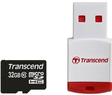 Transcend 32 GB microSDHC class 10 + P3 Card Reader TS32GUSDHC10-P3