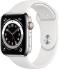 Apple Watch Series 6 GPS + Cellular 44mm Silver Stainless Steel Case with White Sport Band (M07L3, M09D3)