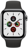 Apple Watch Series 5 GPS + Cellular 44mm Space Black Stainless Steel Case with Black Sport Band (MWW72)
