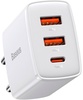 Baseus Compact Quick Charger 2U+C 30W White (CCXJ-E02)
