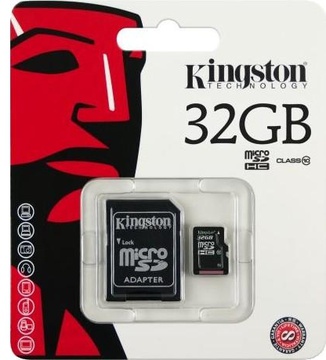 Kingston 32 GB microSDHC class 10 + SD Adapter SDC10/32GB