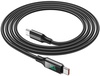 BOROFONE BU32 Type-C to Type-C 5A, 100W, 1.2m,  nylon, aluminum connectors, digital display, Black