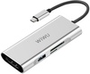 WIWU Adapter Apollo A731TH USB-C to micro SD+SD+3xUSB3.0+USB-C+HDMI HUB Silver