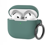 AhaStyle Colorful Silicone Case for Airpods 4 Midnight Green