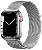 Apple Watch Series 7 GPS + Cellular 41mm Silver Stainless Steel Case with Silver Milanese Loop (MKHF3, MKHX3)