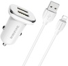 Borofone BZ12 Lasting Power 2USB 2.4A + Lightning White (BZ12BCLW)