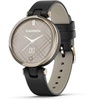 Garmin Lily Cream Gold Bezel with Black Case and Italian Leather Band (010-02384-B1)
