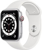 Apple Watch Series 6 GPS + Cellular 44mm Silver Aluminum Case with White Sport Band (M07F3)