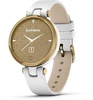 Garmin Lily Light Gold Bezel with White Case and Italian Leather Band (010-02384-B3)