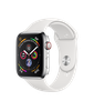Apple Watch Series 4 GPS + Cellular 44mm Stainless Steel Case with White Sport Band (MTV22, MTX02)