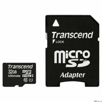 Transcend 32 GB microSDHC class 10 UHS-I Ultimate + SD Adapter TS32GUSDHC10U1