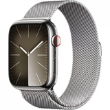 Apple Watch Series 9 GPS + Cellular 45mm Silver Stainless Steel Case With Silver Milanese Loop (MRMQ3)