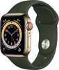 Apple Watch Series 6 GPS + Cellular 40mm Gold Stainless Steel Case with Cyprus Green Sport Band (M02W3, M06V3)