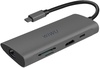 WIWU Alpha 8in1 831HRT (USB-C to 3xUSB3.0+HDMI+RJ45+USB-C+SD+TF Card) Gray