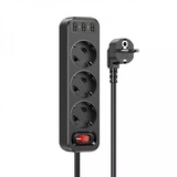 Hoco NS2 (3 розетки + 3 USB) Black 1.8m