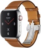 Apple Watch Hermes Series 4 GPS + Cellular 44mm Stainless Steel Case with Fauve Barenia Leather Single Tour Deployment Buckle (MU6T2)