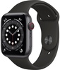 Apple Watch Series 6 GPS + Cellular 44mm Space Gray Aluminum Case with Black Sport Band (M07H3, MG2E3)