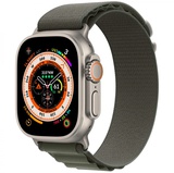 Apple Watch Ultra GPS + Cellular 49mm Titanium Case with Green Alpine Loop - Medium (MQEW3/MQFN3)