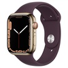 Apple Watch Series 7 GPS + Cellular 41mm Gold Stainless Steel Case with Dark Cherry Sport Band (MKHG3, MKHY3)
