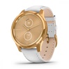 Garmin Vivomove Luxe 24K Gold PVD Stainless Steel Case with White Italian Leather Band (010-02240-08)