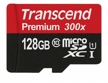 Transcend 128 GB microSDXC UHS-I Premium + SD Adapter TS128GUSDU1