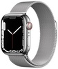 Apple Watch Series 7 GPS + Cellular 41mm Silver Stainless Steel Case with Silver Milanese Loop (MKHF3, MKHX3)