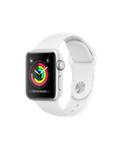 Apple Watch 38mm Series 3 GPS Silver Aluminum Case with White Sport Band (MTEY2)
