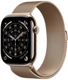Apple Watch Series 11 GPS + Cellular 46mm Gold Tit. Case w. Gold Milanese Loop - M/L (MFD84)