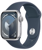 Apple Watch Series 9 GPS 41mm Silver Aluminum Case With Storm Blue Sport Band - S/M (MR903)