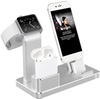 Simple Case Charging Dock Station for Apple Watch+iPhone+AirPods Silver