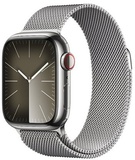 Apple Watch Series 9 GPS + Cellular 41mm Silver Stainless Steel Case With Silver Milanese Loop (MRJ43)