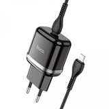 Hoco N24 Vicorious 20W (1 Type-C) + Кабель Type-C to Lightning Black