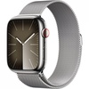 Apple Watch Series 9 GPS + Cellular 45mm Silver Stainless Steel Case With Silver Milanese Loop (MRMQ3)